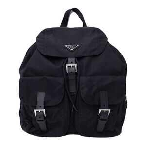 PRADA Two Pocket Tessuto Backpack Rucksack Daybag Black